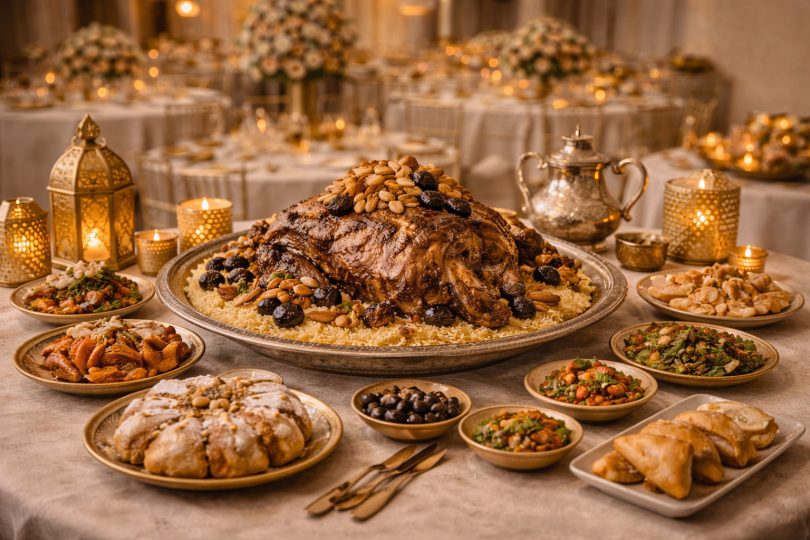 Styled catering and sweets presentation
